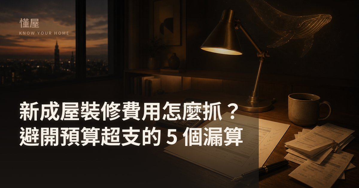新成屋裝修預算超支的 5 個結構性漏算